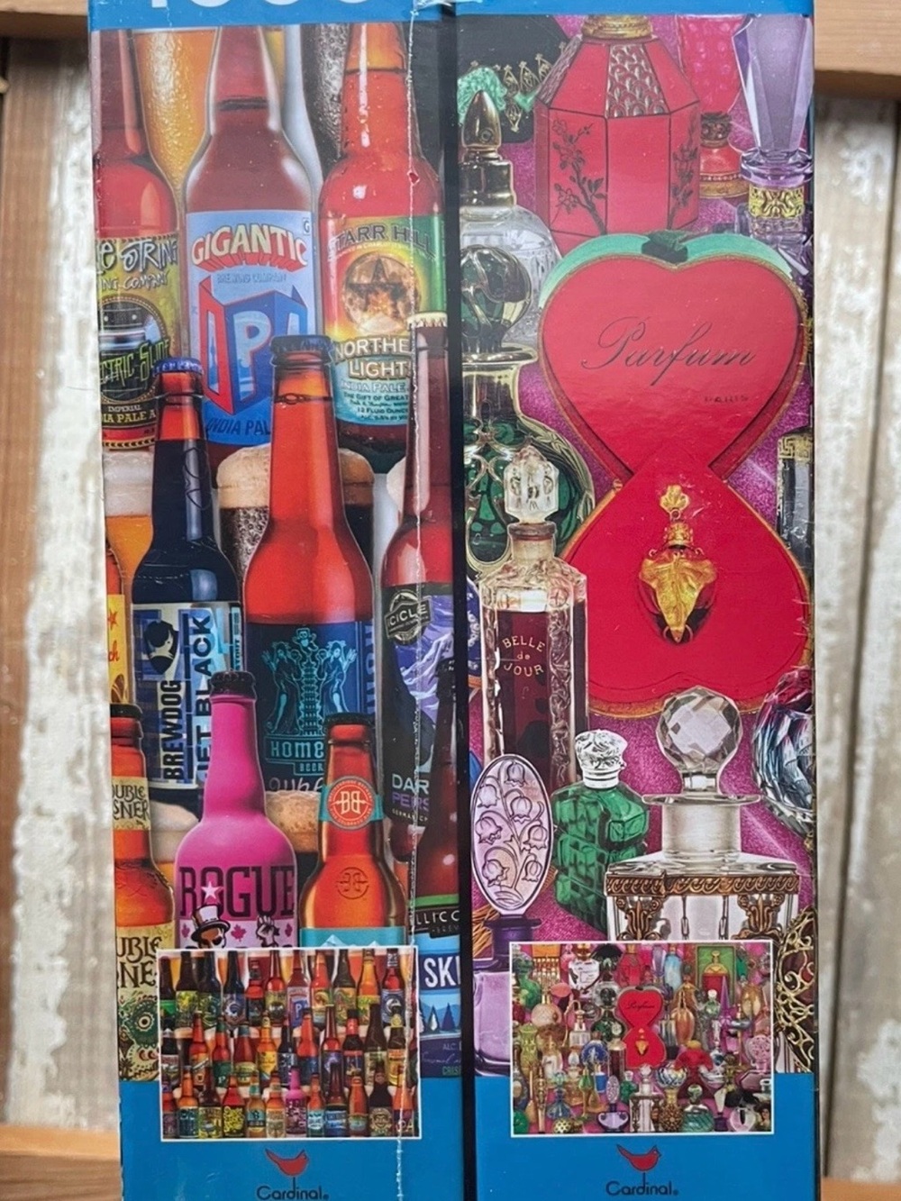 Puzzles His and Hers Beverage & Perfume Bottle Collage (2) 1000 pc Puzzles Set